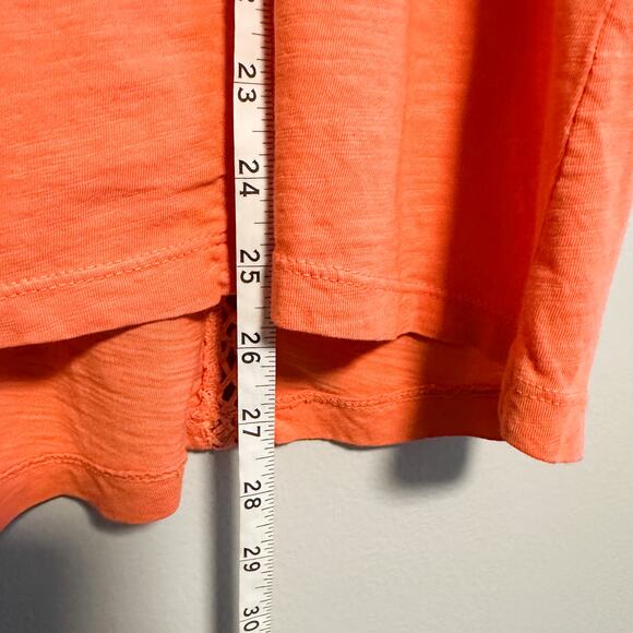 Sundance Eyelet V-Neck Orange Short Sleeve Casual Top Size XXL - Picture 10 of 13